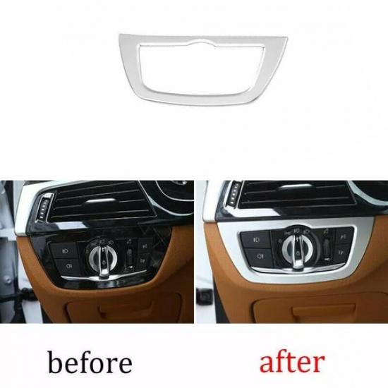 For BMW 5 Series G30 Matte Silver 18-22 Car Headlight Switch Control Cover Trim