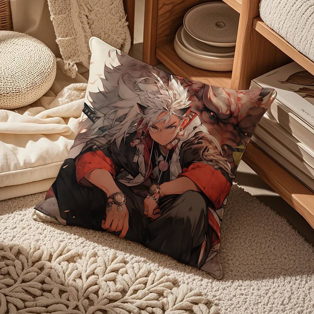 Anime D-Demon S-Slayer K-Kimetsu No Yaiba Pillow Case Comfort Sofa Bed Silky Elegant Invisible Zipper Custom Decorative Cushion