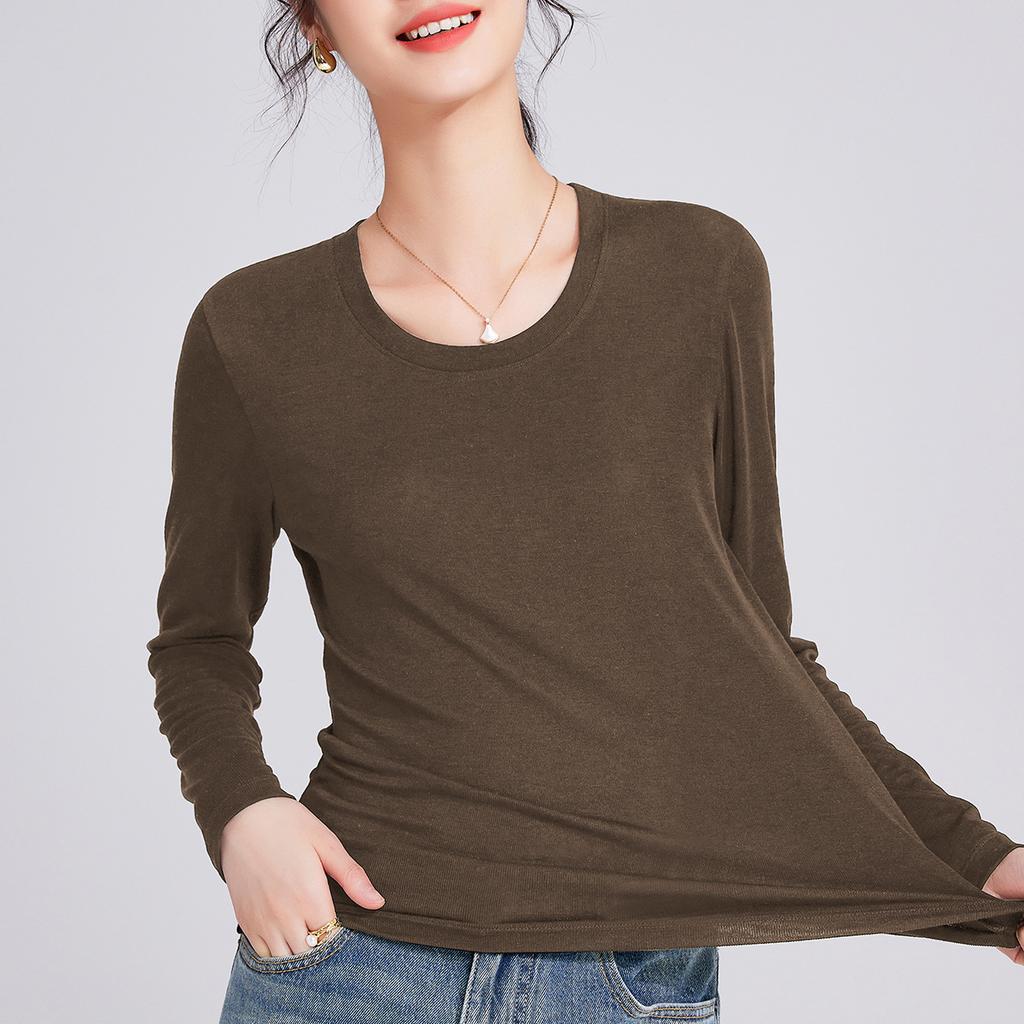 Tencel Linen Mask Air Feeling Long Sleeve Women's New Simple Casual and Thin Skin-friendly Top