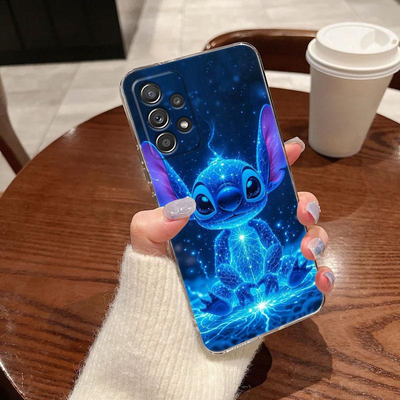 Clear Case For Samsung Galaxy A57 A37 A56 A36 Cases A55 A54 A35 A26 A07 A17 A16 A06 A34 A15 Soft Shockproof Cover Disney Stitch