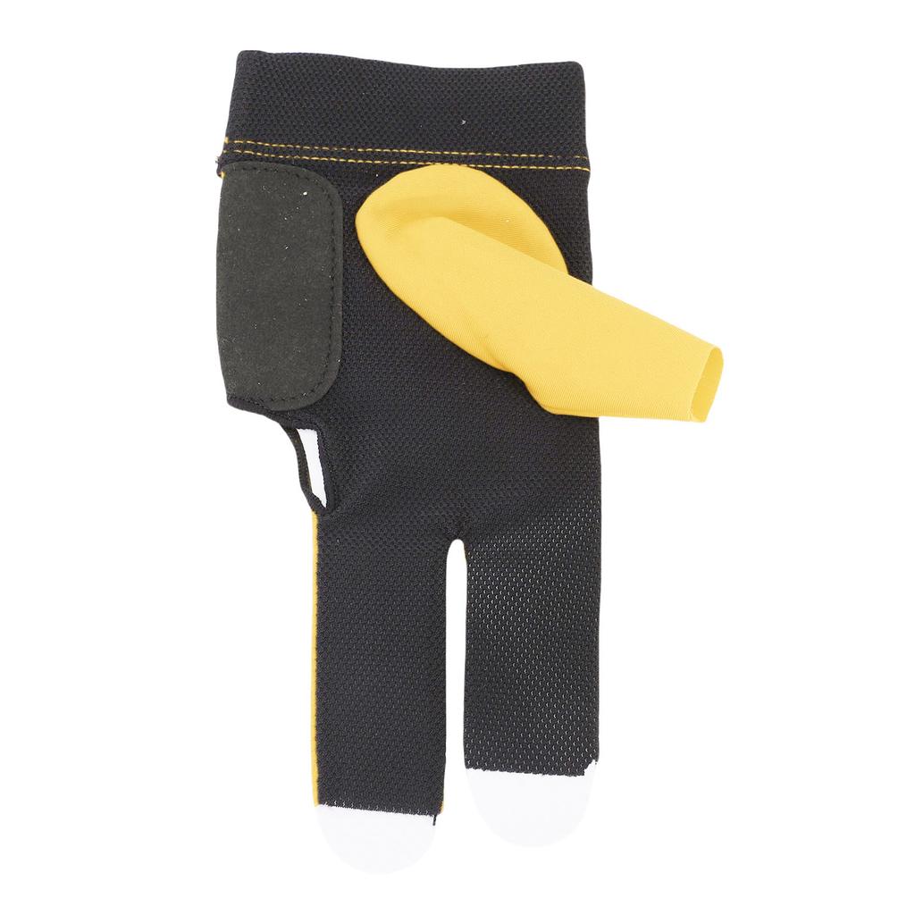 Left Hand Pool Glove 3 Finger Nylon Comfortable Elastic Universal Adjustable Billiard Pool Glove Yellow
