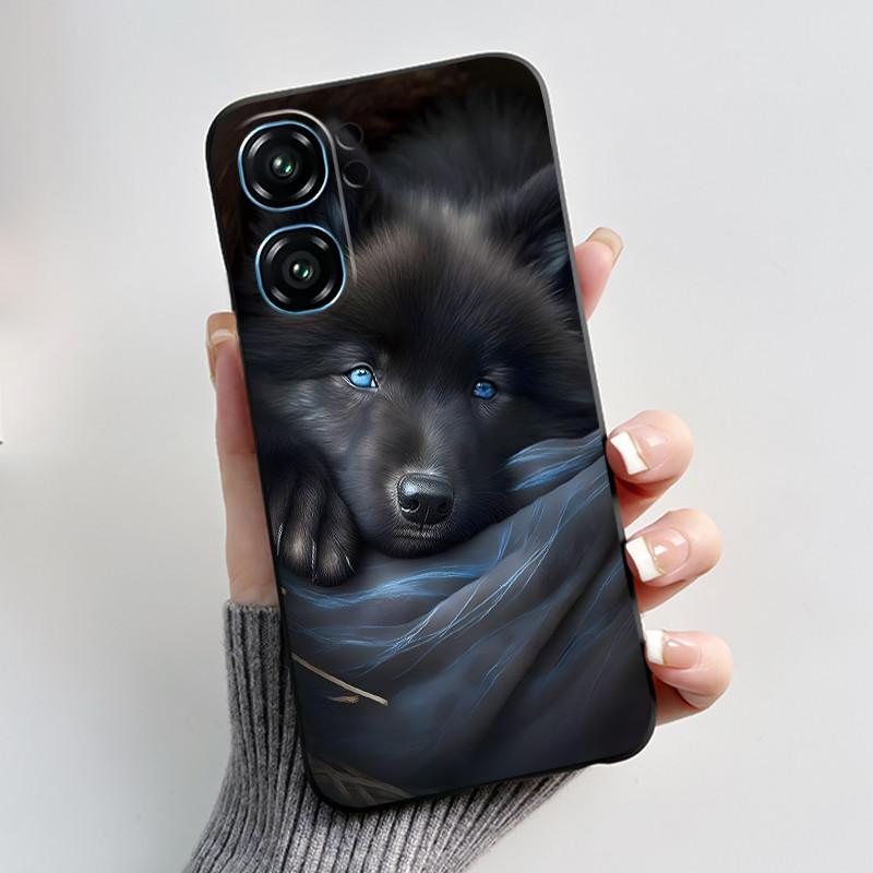 For Oukitel C58 Case Oukitel C58 Pro Cover Luxury Cute Love Rabbit Funny Pattern Black TPU Soft Silicone Protective Phone Case