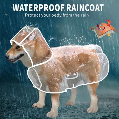 Outdoor Waterproof Transparent Pet Rain Suit PVC Dog Rain Coat Puppy Jacket