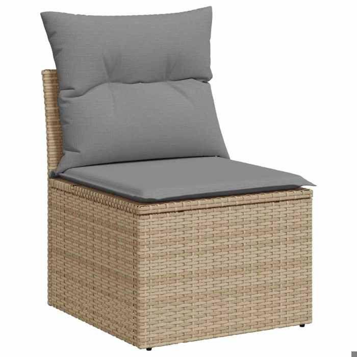 VidaXL Garden Lounge Set with Cushions 6 Pcs Beige Braided Resin 3326300