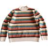 Autumn/Winter Loose Retro Outerwear Sweater Women's Casual Lazy Style Striped Knitted Top