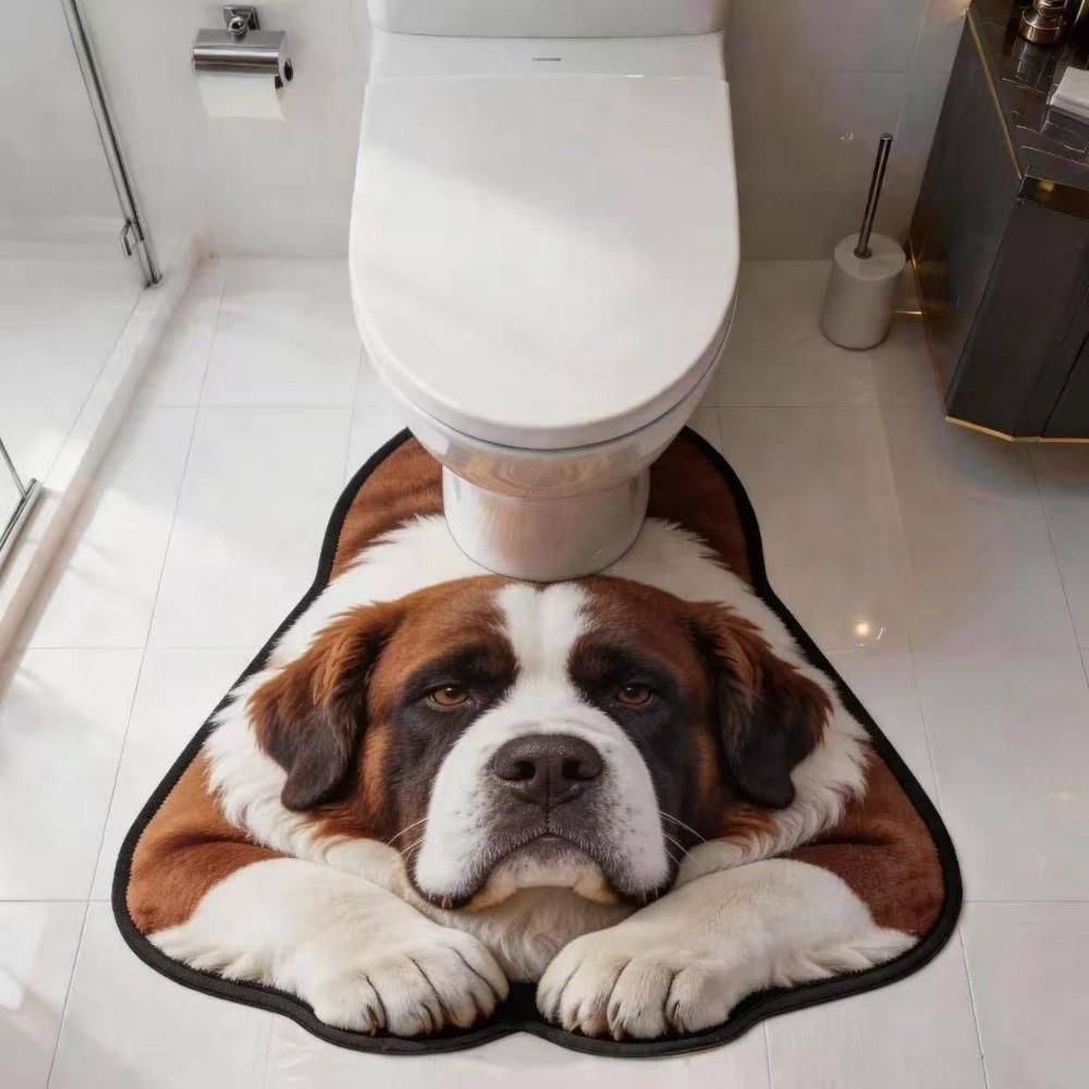 Non-slip Bathroom U-shaped Mat Quick-dry Bath Mat Novelty Toilet Floor Rug Bathroom