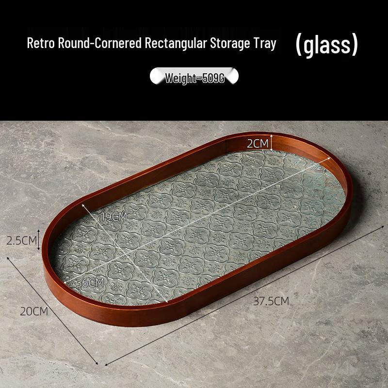 Yangge Retro Begonia Embossed Glass Tray