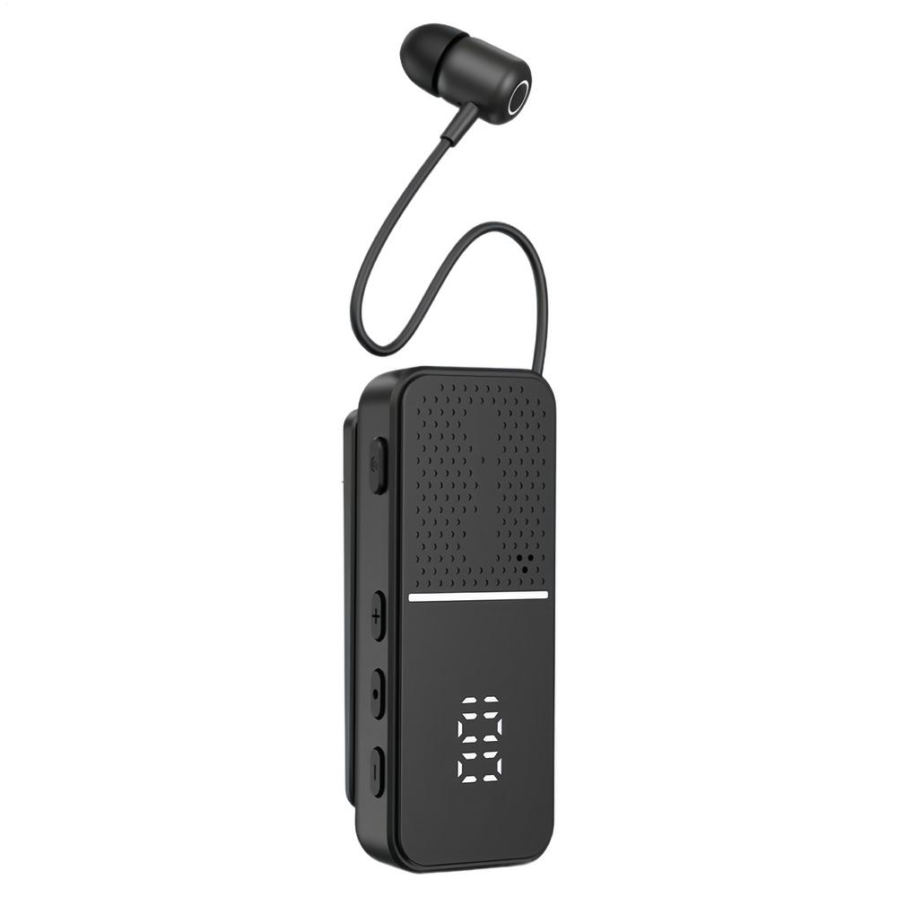 

Wireless Earbuds Noise Reduction Clip On Lapel Headphones Digital Display Fitness Earphones For Travel Sport Work Running чорний