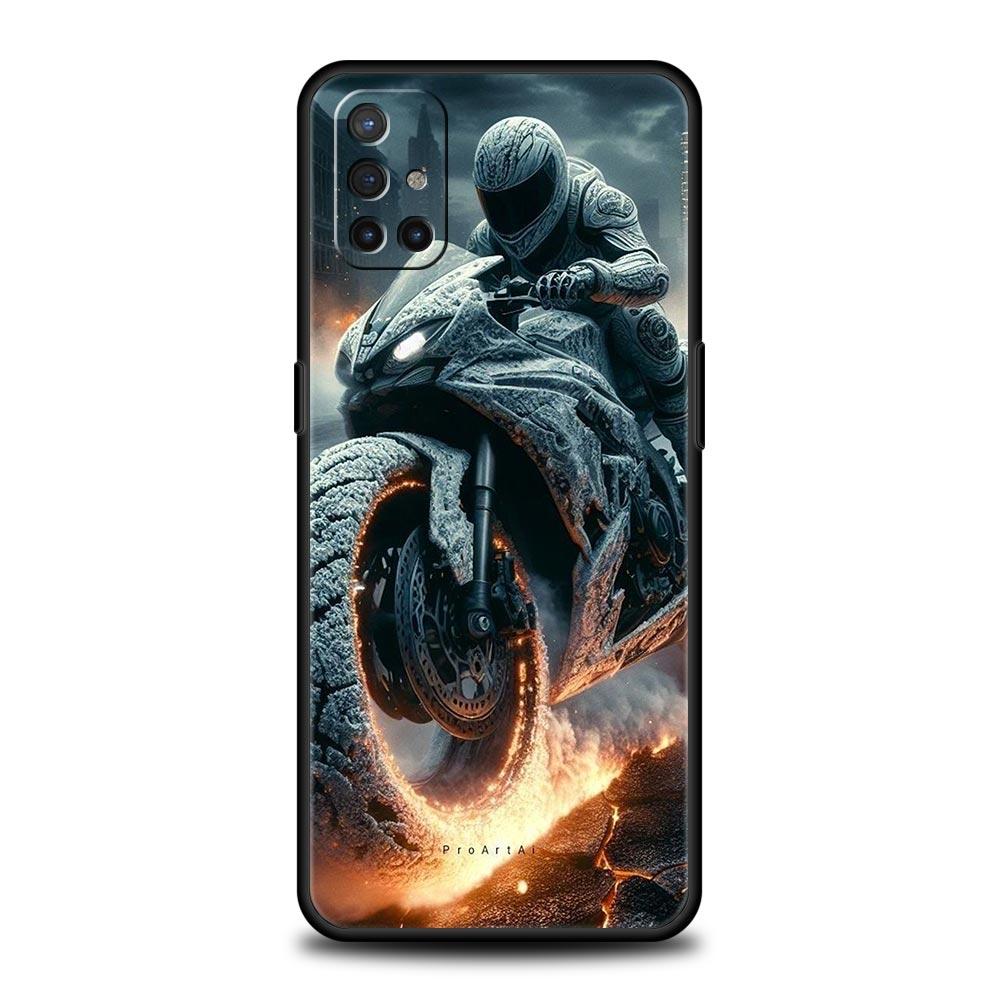 Motorcycle Phone Case For Oneplus 13R 13 12R 11 10T 10R Nord N100 N200 N10 10 9 9R 9RT CE 3 2 Z Pro 5G Soft TPU Cover Fundas Bag