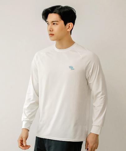 Tyubeuteuli Men'S Basic Loose Fit Long Sleeve Rash Guard A603 Ivory