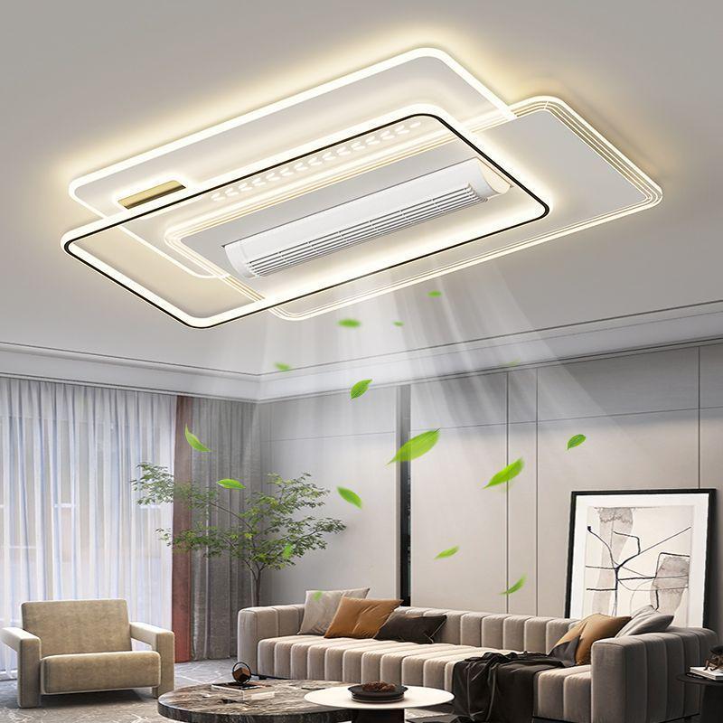 Smart Tricolor Leafless Ceiling Fan Light with Voice Control for Living Room & Bedroom - 110V