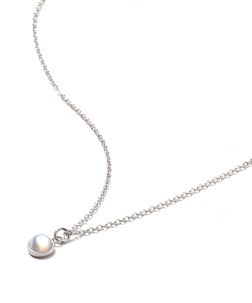 Polalita Slim Surgical Moonstone Necklace (Plt-Nl-037_Sv)