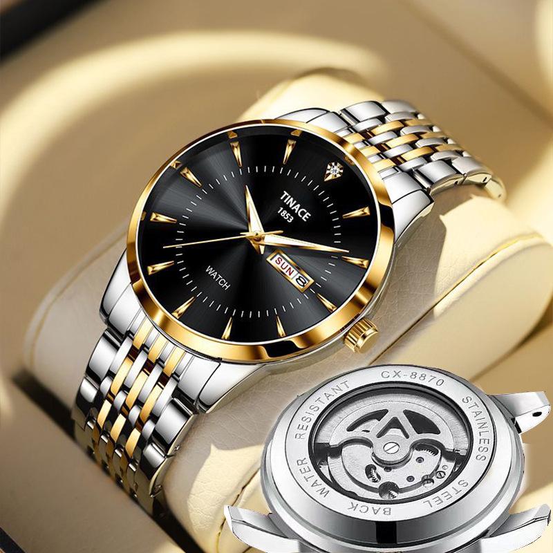 English Dual Calendar Automatic Non-mechanical Watch Men's Glow-in-the-dark Waterproof Business Casual Watch