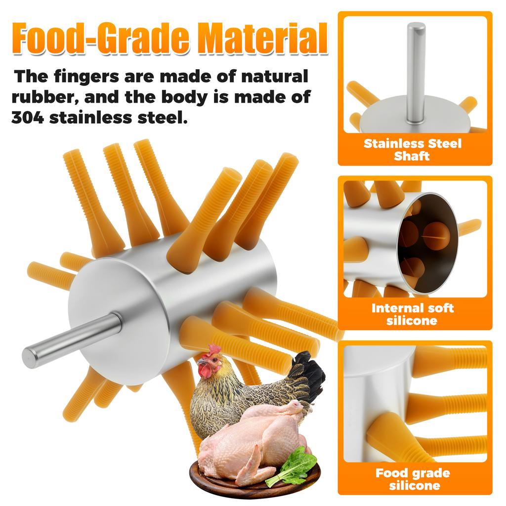 Stainless Steel Poultry Plucker Time Saving Solid Chicken Plucker Machine Versatile Poultry Depilation Machines Defeathering