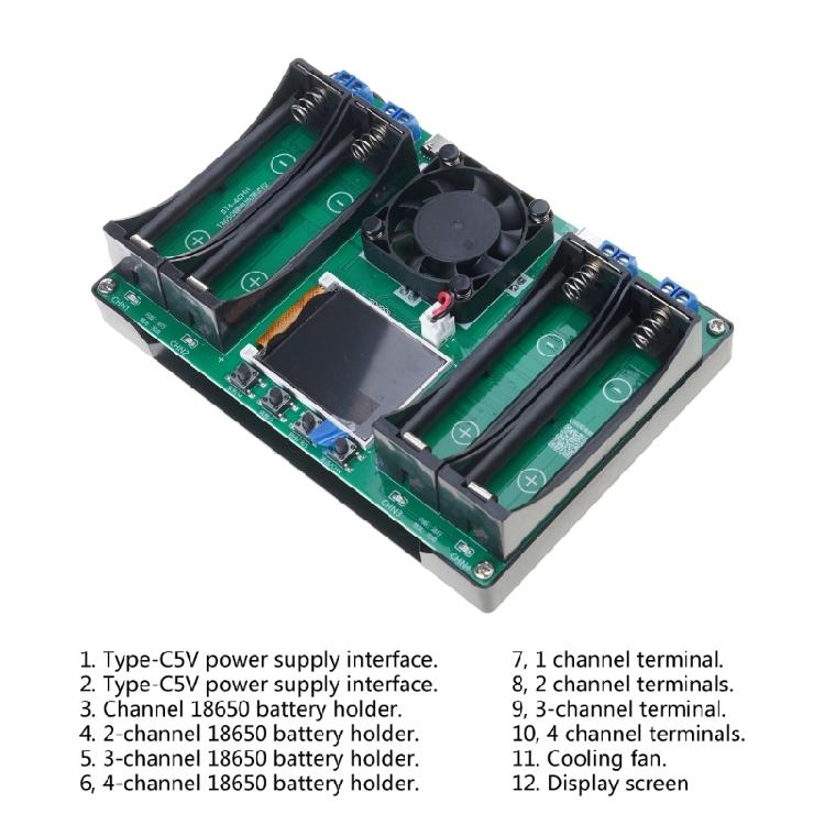 Industrial Grade Battery Capacity Tester Type-C Power-Supply Easy Operation