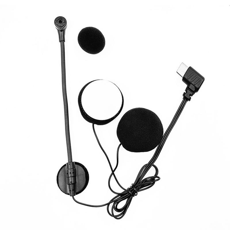 A28G-Type-C Earpiece Microphone Speaker For Motorcycle For Half-Mask Helmets