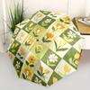 1pc Floral Patchwork Automatic Umbrella   Auto Open/Close Folding Umbrella with  8 Rib Frame, 3 Fold Compact Umbrella for Men & Women, 72