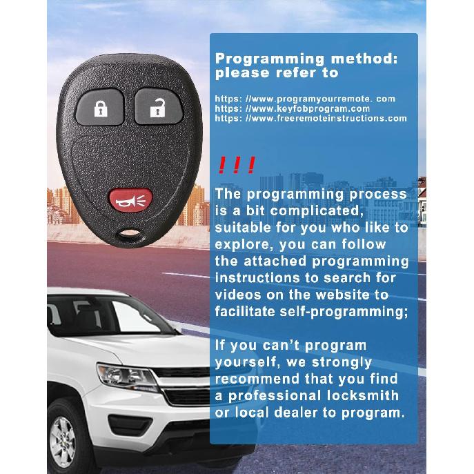 2-Pack Key Fob Replacement for Chevy Silverado 1500 2500 3500,Traverse Tahoe Equinox Suburban,GMC Acadia Savana Sierra Yukon, Buick Enclave, Saturn