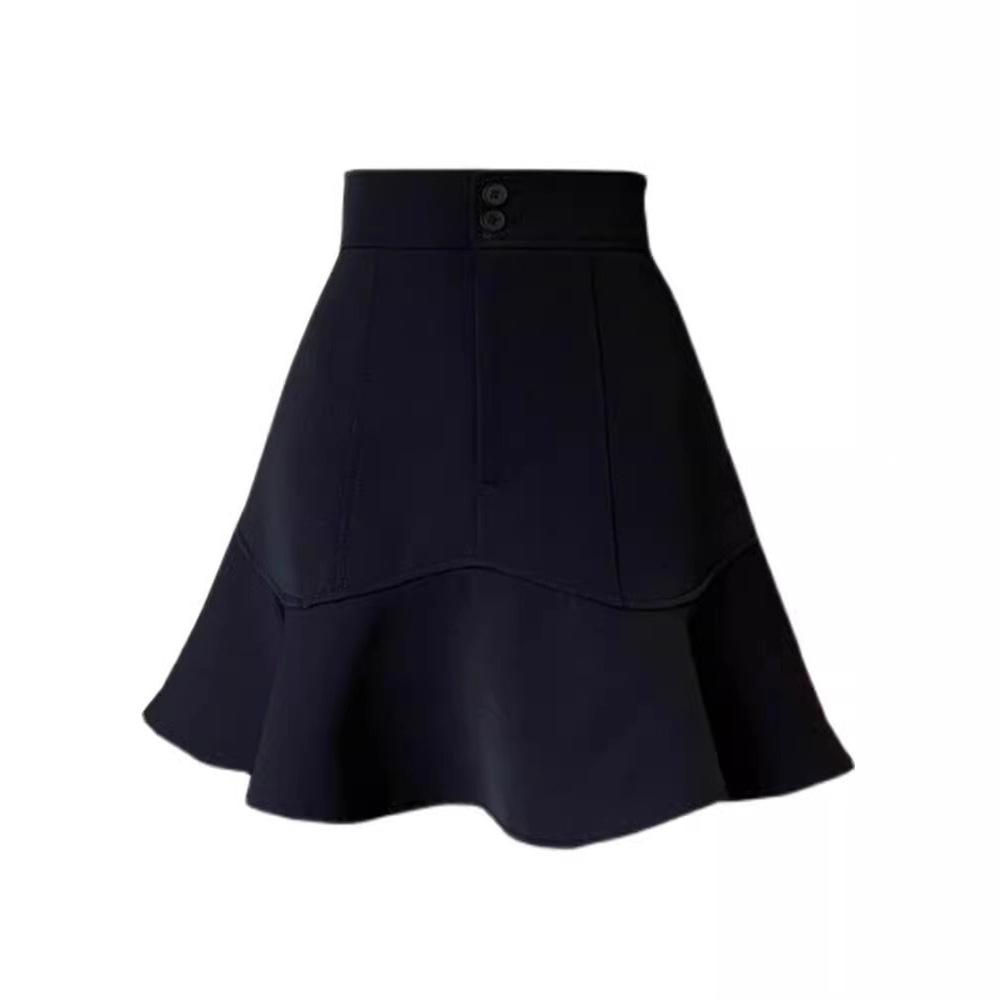 High Waist Ruffled Mermaid Mini Skirt, Irregular Hem A-Line Skirt, Slim Hip Covering Bodycon Short Skirt, Fashion Versatile Skirt