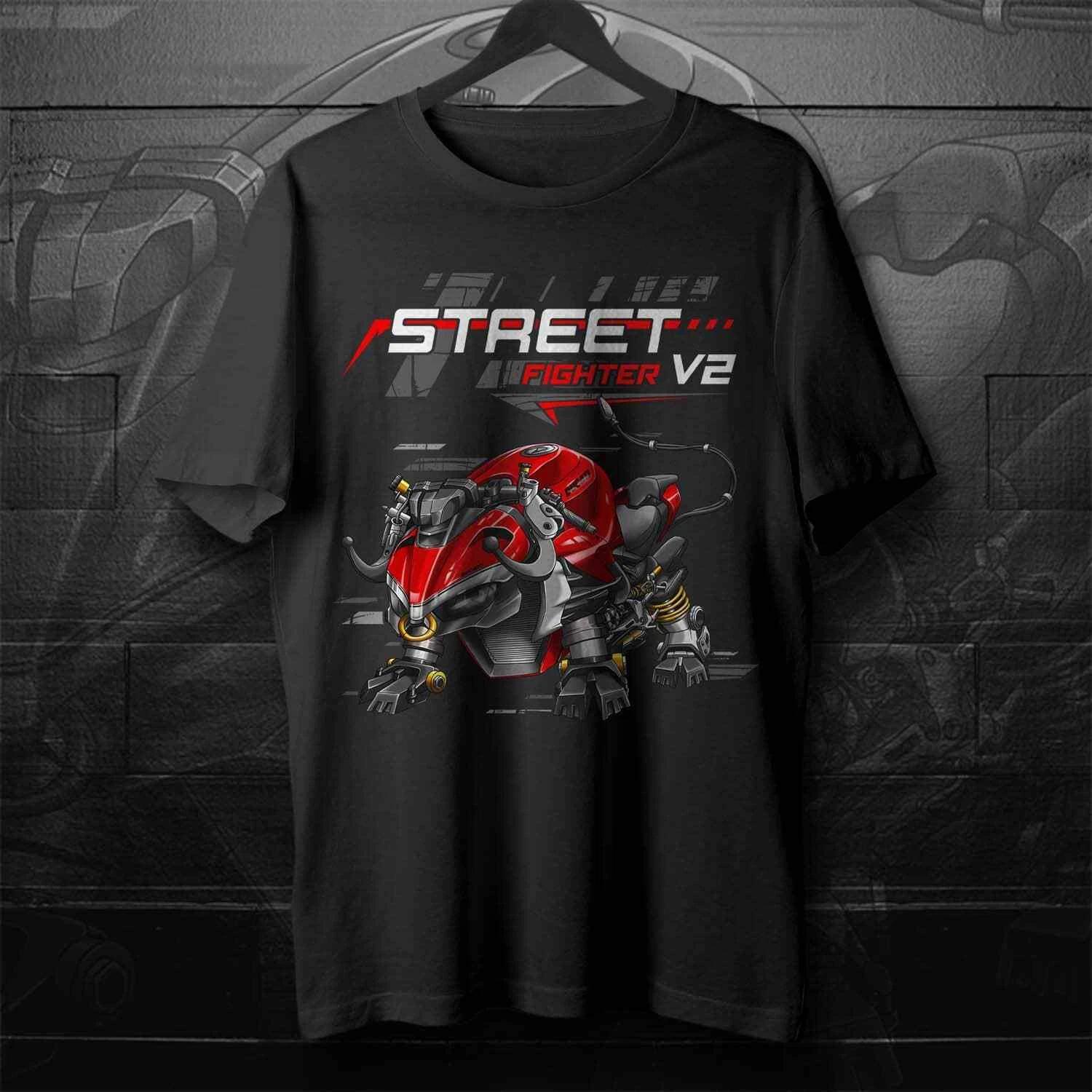 Black men s and women s T-shirt Ducati Streetfighter V2 Motorcycle XL
