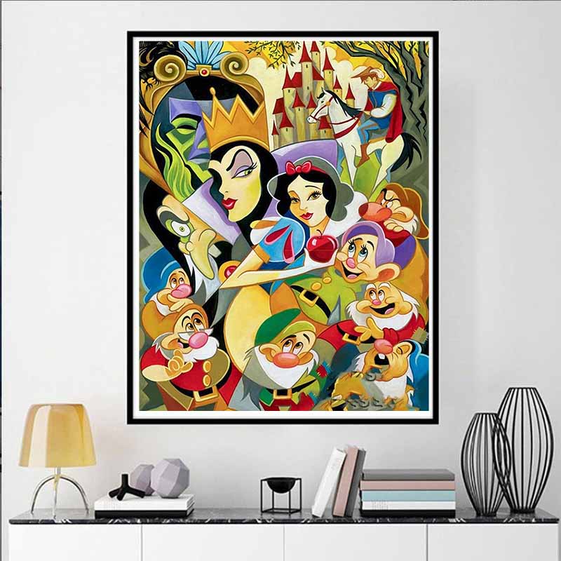 Disney Diamond Painting Snow White Cubist Style Group Portrait Art Painting Cute DIY Rhinestone Mosaic Cross Stitch Kit Embroidery Gift HomeDecoration