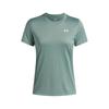 Tech Training Breathable Minimalist Solid Color Casual Sports Short Sleeve T-Shirt Women Tops Snake-Pattern Stone-Green 1384231-323