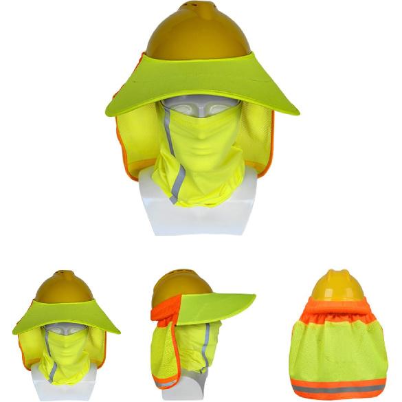 Hardhat Sun Shade Mesh Sunshade with High Visibility Reflective Strip Breathable UVProtection Neck Shield for Hard Hats