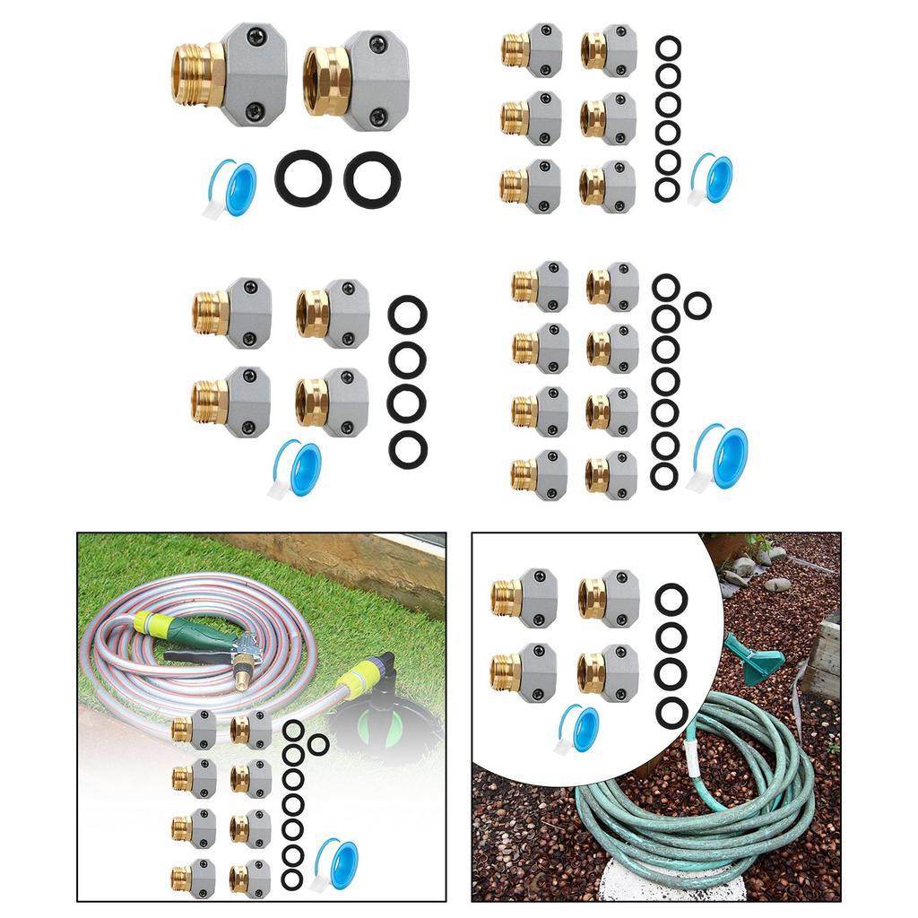 Hose Repair Kit Zinc Alloy Clamps Aluminum Water Hose End Repair Connectors