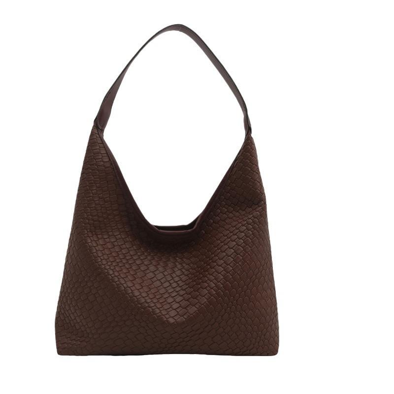 Large capacity shoulder bag fashion popular woven commuter simple tote bag niche design armpit bag