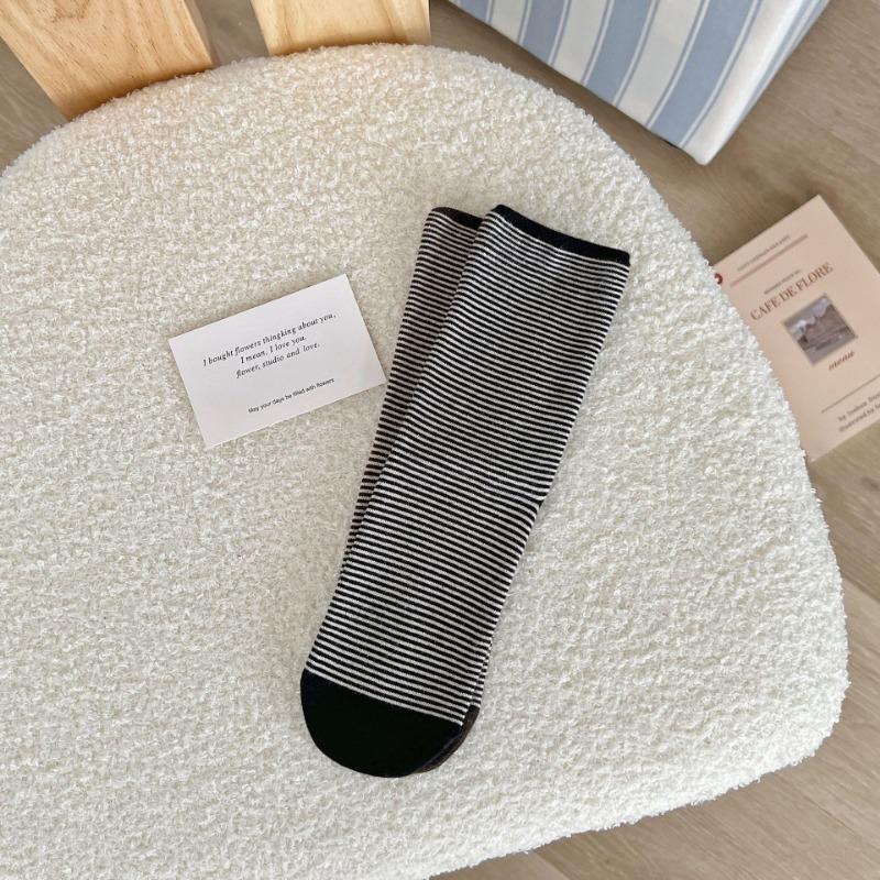 

Женские осенние новые универсальные полосатые цветные бесшовные хлопковые носки из махры 1 pair