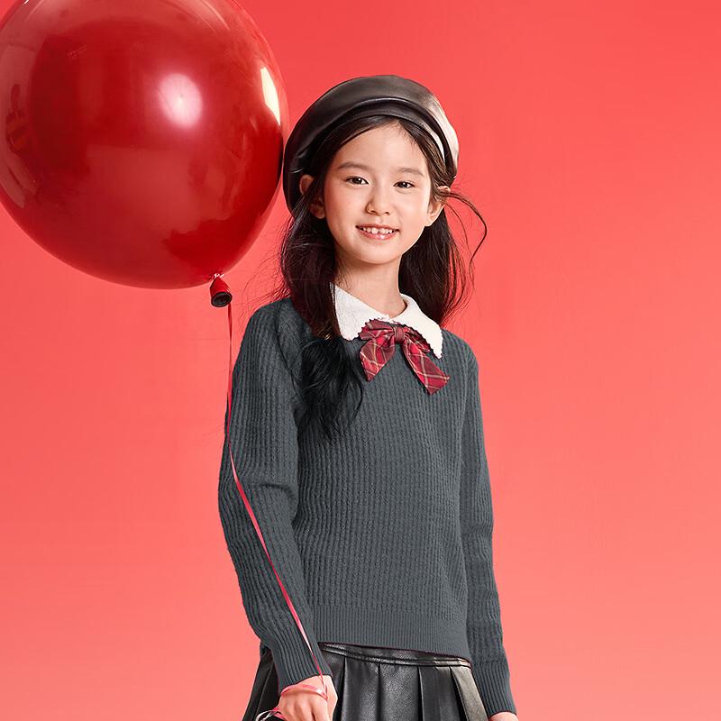 Balabala Girls  Bowknot Knit Pullover Sweater 110