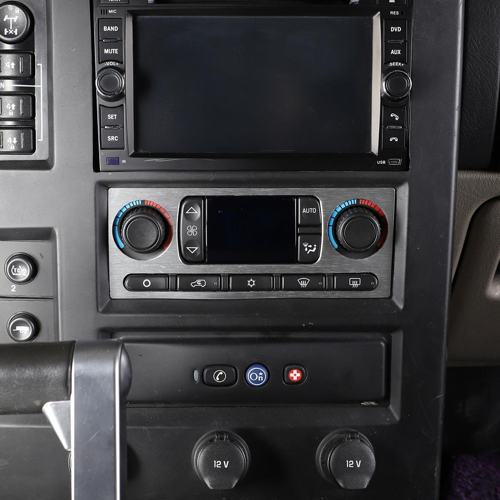 Pro Hummer H2 2003-2009 Hliníková slitina Stříbrná Auto Auto Klimatizace Ovládací tlačítko Panel Obložení Kryt auto