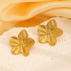 Stainless Steel Petal Flower Earrings Distinctive Gold Flower Earrings Adornment Portable Ear Studs Charm for Parties