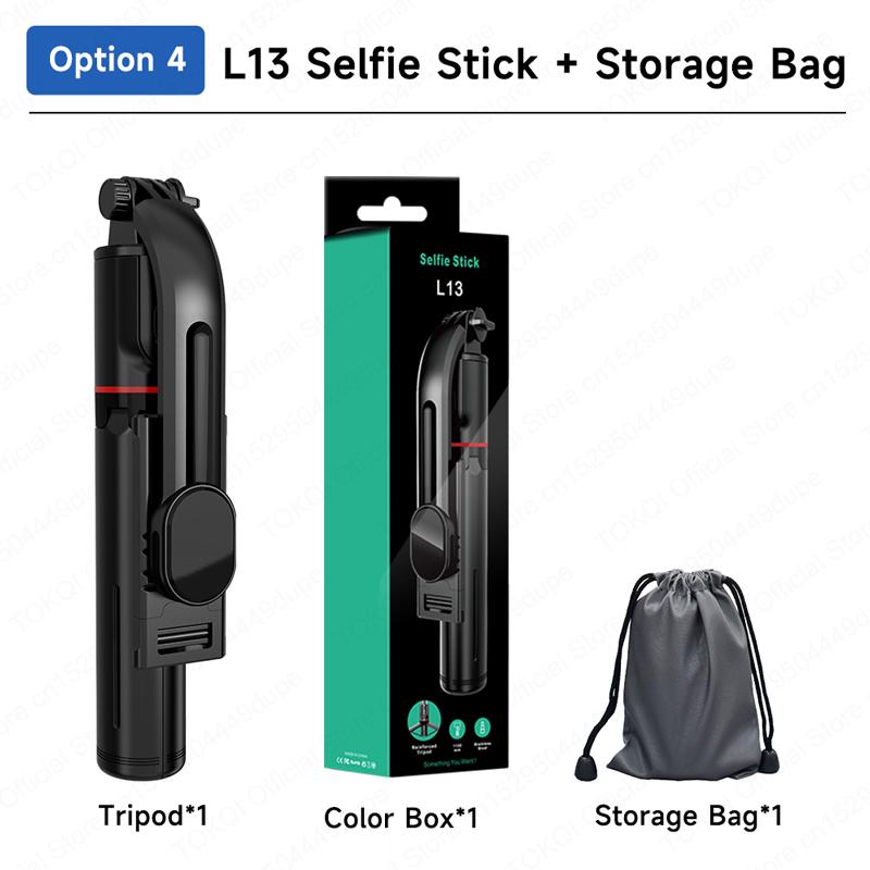 TOKQI L13 Mini Selfie Stick Foldable Tripod 44.48" Extended Pole with Wireless Bluetooth Remote for Android IOS Smartphone Shoot 7