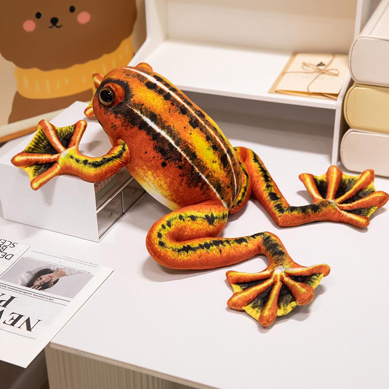 Simulation Cute Green Yellow Frog Plush Toy Super Soft Stuffed Animal Realistic Fun Frog Doll Baby Toys Gift Toy for Kid Girl