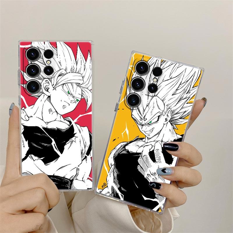 Phone Case For Samsung Galaxy S26 Ultra S25 S24 S23 S21 Ultra S20 FE S22 S26 Plus S25FE Clear Cover DBZ Anime Goku Gogeta Vegeta