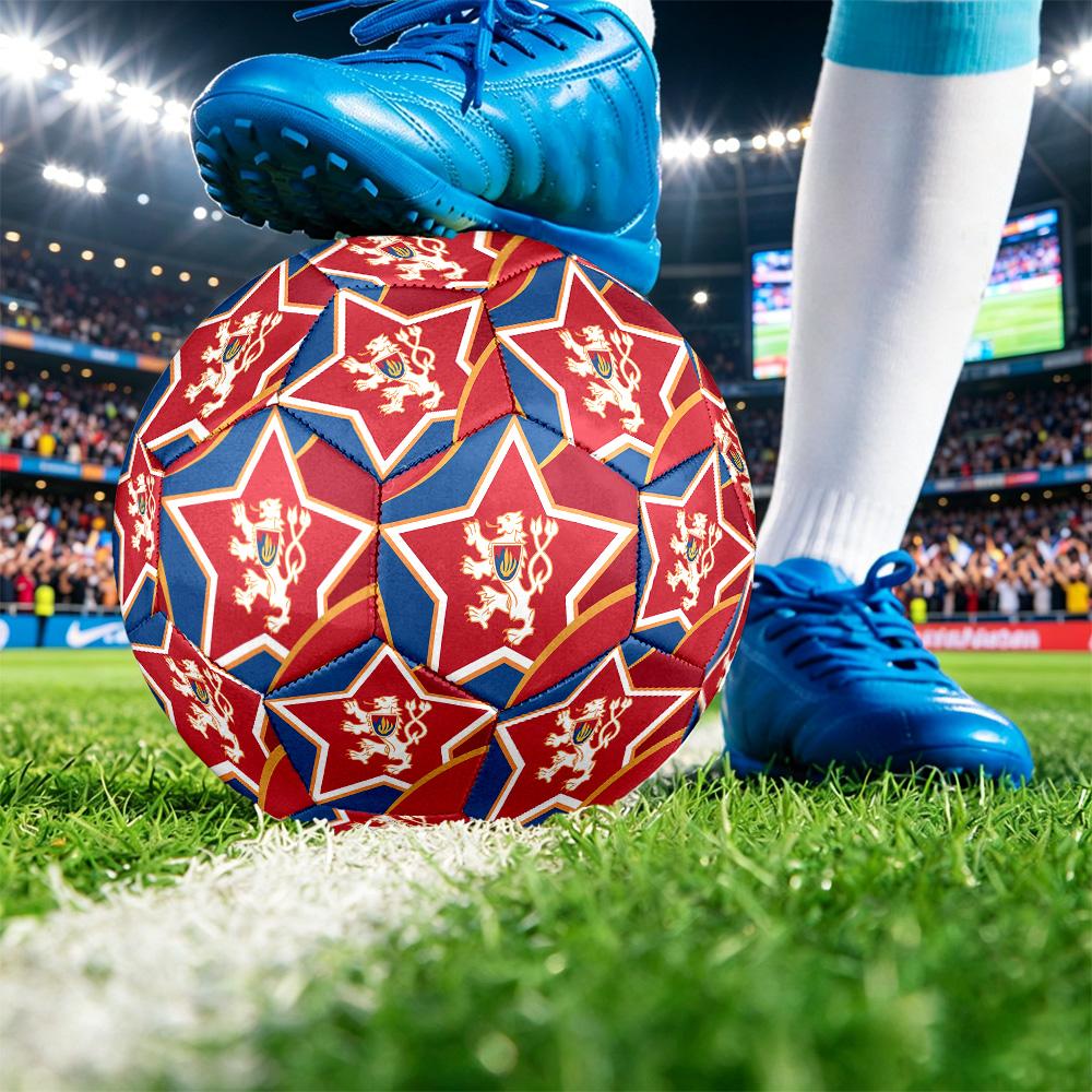 Czech Republi Football Printed Size 5 Soccer Ball Wear Resistant Standard Adult Training Football Fan Gift for Indoor Outdoor Match Sports