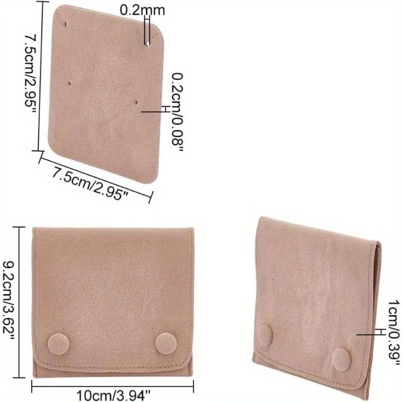 Women Velvet Jewelry Pouch with Snap Button Closure Multi-Compartment Organizer for Necklaces, Earrings, Rings, Soft Fabric Storage Bag Jewelry Pouch
