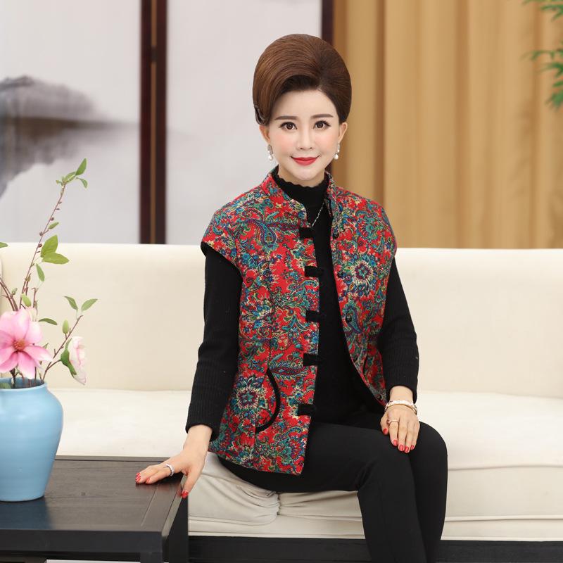 Warm Autumn/Winter Cotton Vest for Women Aged 60-80 - Grandma Style