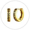 Viking Runeword Hoop Earrings Stainless Steel Ear Buckles Ornaments Jewelry