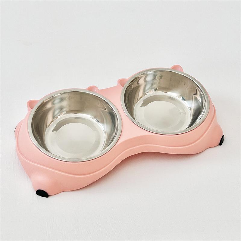 

Нековзна подвійна миска для домашніх тварин: Macaron Color з нержавіючої сталі для їжі та води