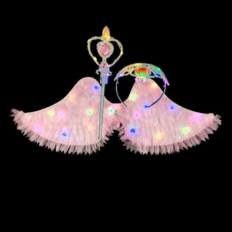 Little Girl's Angel Feather Wings Set – Christmas and New Year Costume Décor