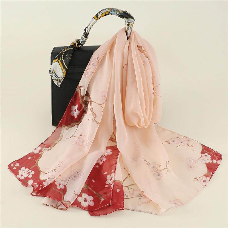 Spain Fashion Sexy Leopard Floral Patchwork Chiffon Silk Scarf Shawl Lady High Quality Wrap Beach Cover-Ups Hijab Snood 150*50Cm