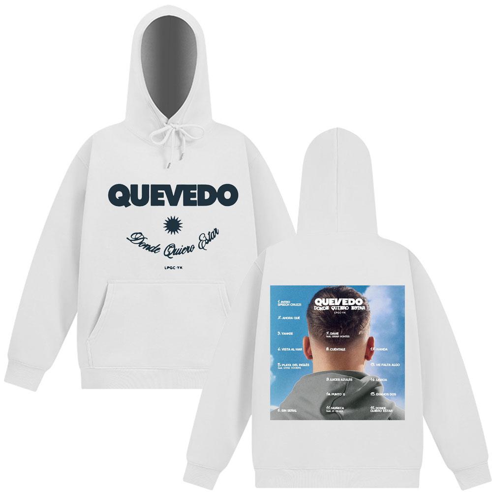 Rapper QUEVEDO Donde Quiero Estar Harajuku Hoodie Unisex Oversized Sweatshirt Long Sleeve Loose Fashion Man's Hoodies Streetwear