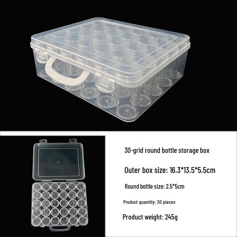Glass Seed Bead Organizer: 64-Compartment Transparent DIY Jewelry Storage Box