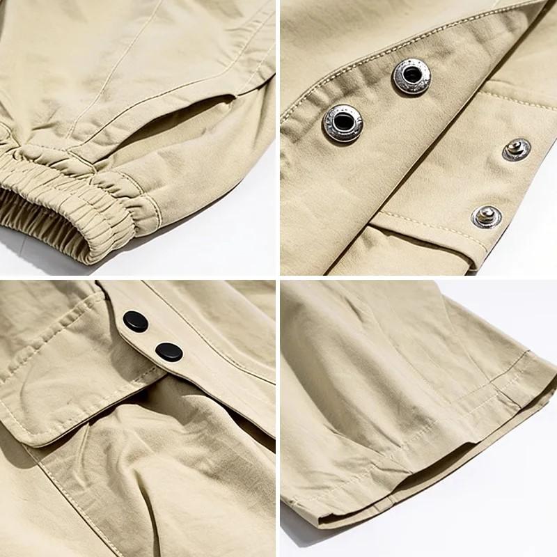 Summer Teen Boys Cotton Cargo Shorts Loose Solid Color Knee-length Pants for 4-14Years Kids Children Casual Outdoor Trousers