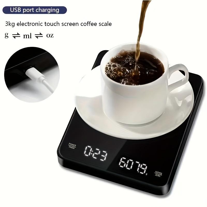 Digital Kitchen Scale Coffee Scale Jewelry Digital Scale Rechargeable Electronic Scale Coffee Timing Electronic Scale Baking Scale LED Display