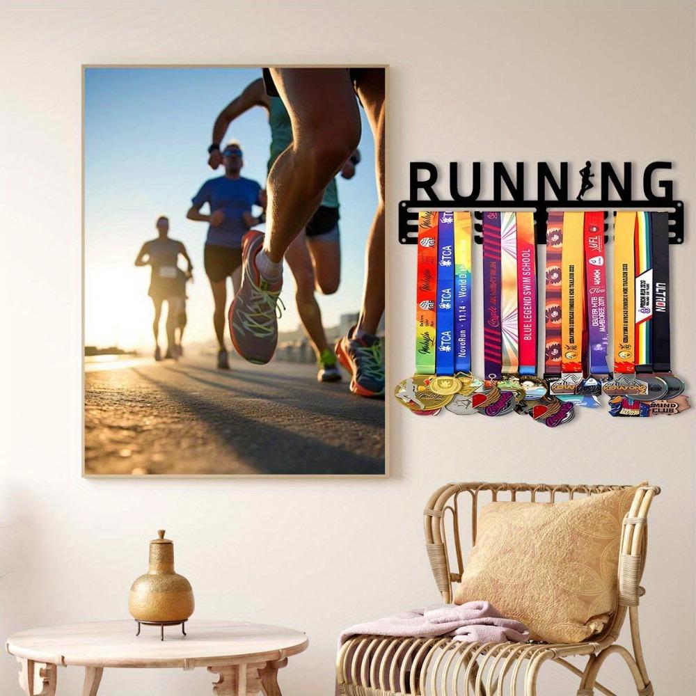 1pc Metal Medal Holder for Runners, Wall Mount Display for Medals and Hats, 11.81 Inch Iron Decor for Living Room Bedroom Porch, Gift for Athletes