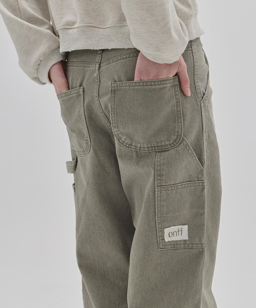 Onpeu Washed Work Pants Khaki