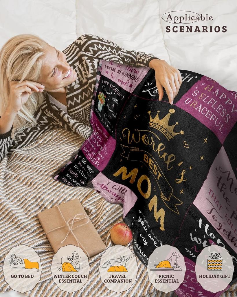 Perfect Gift To Mom Peace Blanket for Anniversary Birthday Mothers Day Fathers Day for Mom Dad Wife Sister Grandma Abuela Throw